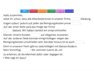 B2 Forumsbeitrag „Einheitliche Kleidung“ 