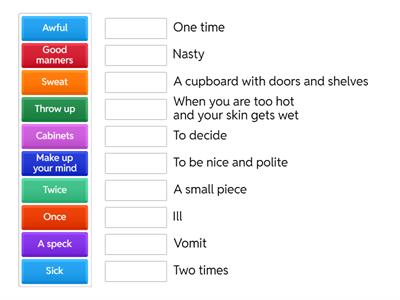 Match the Words with Definitions
