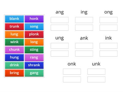  -ng + -nk word sort