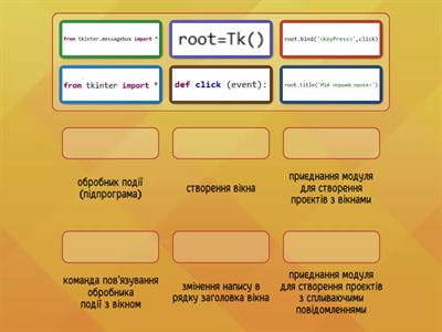 Проєкти з вікнами. Обробники подій