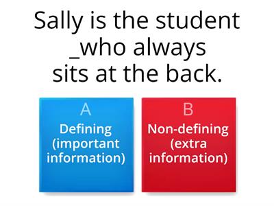 Defining/Non-defining relative clauses