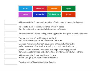 Romeo and Juliet character match-up