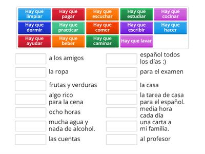 HAY QUE + infinitiv