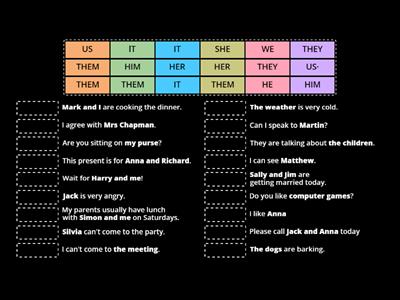 EF elementary 6A Object Pronouns game (Communicative)