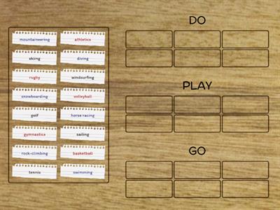 collocations with do, play, go