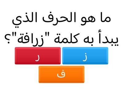 مواقع حرف الزاء 