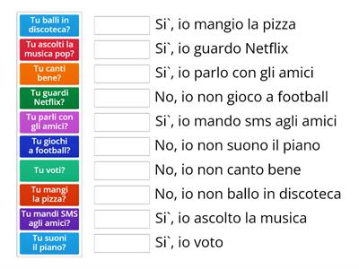 Presente verbi in -are (IO e TU)