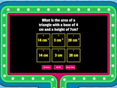 Area of parallelogram, triangle, and trapezoid review