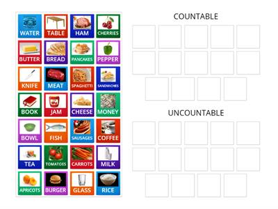 UNCOUNTABLE AND COUNTABLE NOUNS