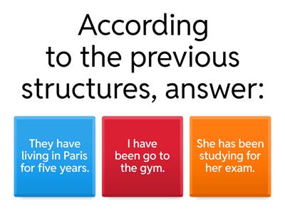 Grammar present perfect continuous
