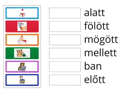 alatt, fölött, mellett, között