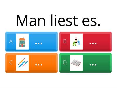 A1 Sätze mit "man". Was ist das?