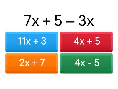 Simplifying Algebraic Expressions Practice