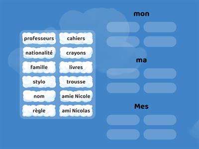 Les adjectif possessifs