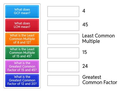 GCF and LCM Review 2