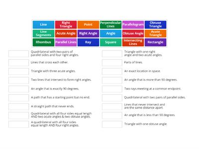 Geometry Terms Matching 