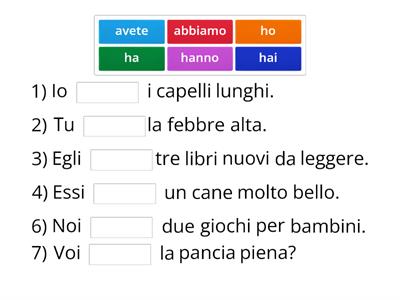 Verbo Avere e Verbo Essere presente indicativo