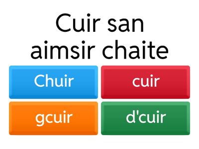 Aimsir chaite - an chéad réimniú