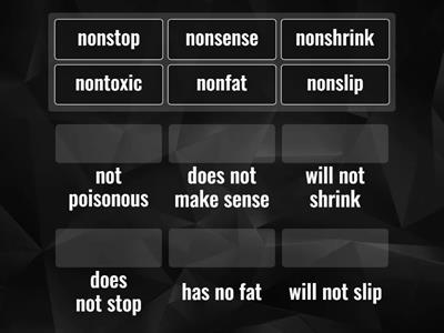 Prefix non- match up