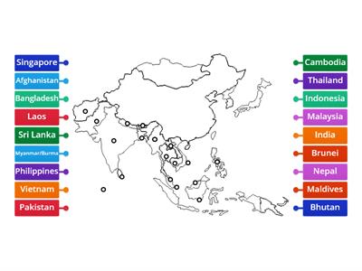 SOUTH AND SOUTHEAST ASIA - POLITICAL MAP