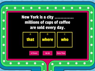 Defining relative clauses (who, that, which, where, whom, whose)