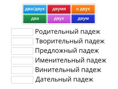 Падежи числительного "два"