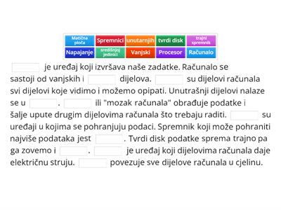 DIJELOVI RAČUNALA (3. razred)