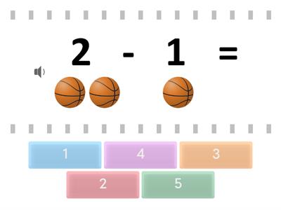 1 KLASĖ // Atimtis iki 5 