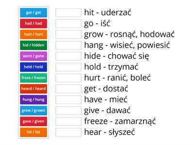 Pearson REP 8 - irregular verbs 4