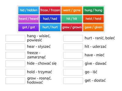 Pearson REP 8 - irregular verbs 4