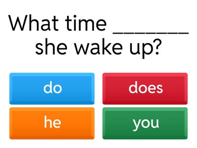 Verbs routine test: Third person