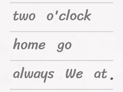 Present simple affirmative word order