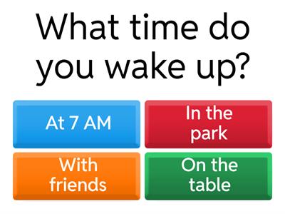 A1 Level Daily Routine and Preferences Quiz