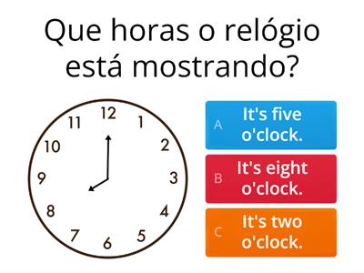 Horas em Inglês 