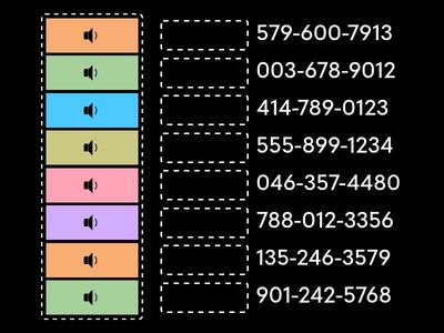 Phone Number Matching Game