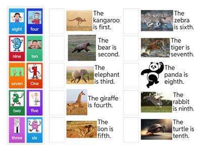 Ordinal and Cardinal numbers 1-10