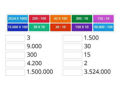 DIVISIONI E MOLTIPLICAZIONI PER 10 100 1000