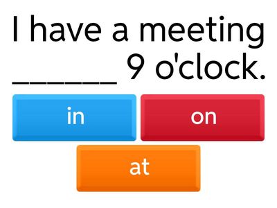 Prepositions of time