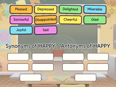 SYNONYMS & ANTONYMS of HAPPY 