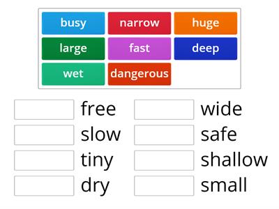 2F Solutions Elementary Adjectives - Antonyms