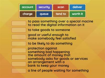 Key vocabulary – money and payment