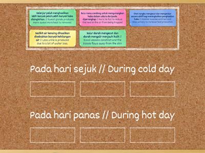 Mekanisme pembetulan bagi mengawal atur suhu badan // Corrective mechanism to regulate the body temperature