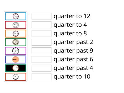 matching quarter past and quarter to