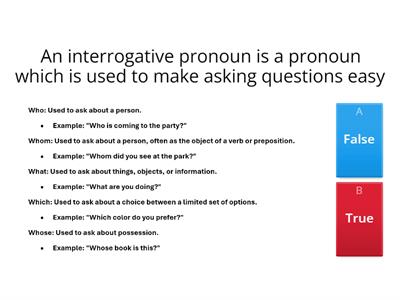 Interrogative Pronoun