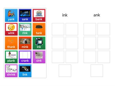 ink and ank glued words