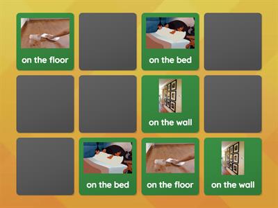 Memory game prepositions