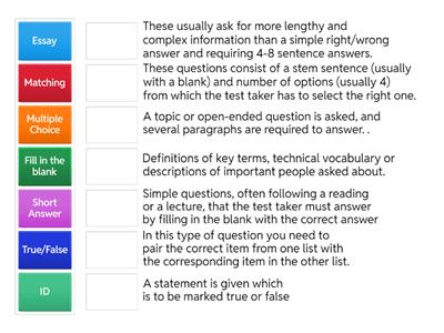 Exam Question Types