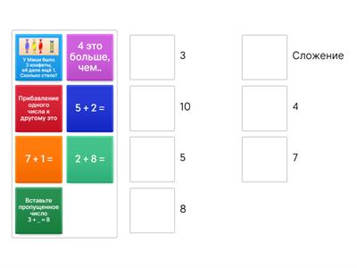 Сложение в пределах 10