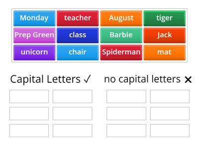 Capital Letter Words Sort