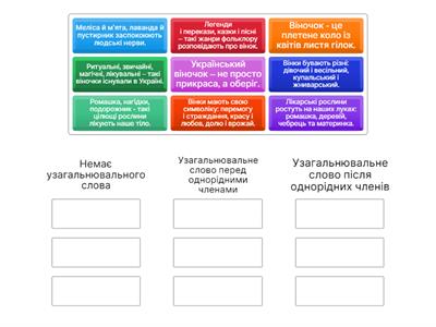 Узагальнювальні слова в реченнях з однорідними членами - 1